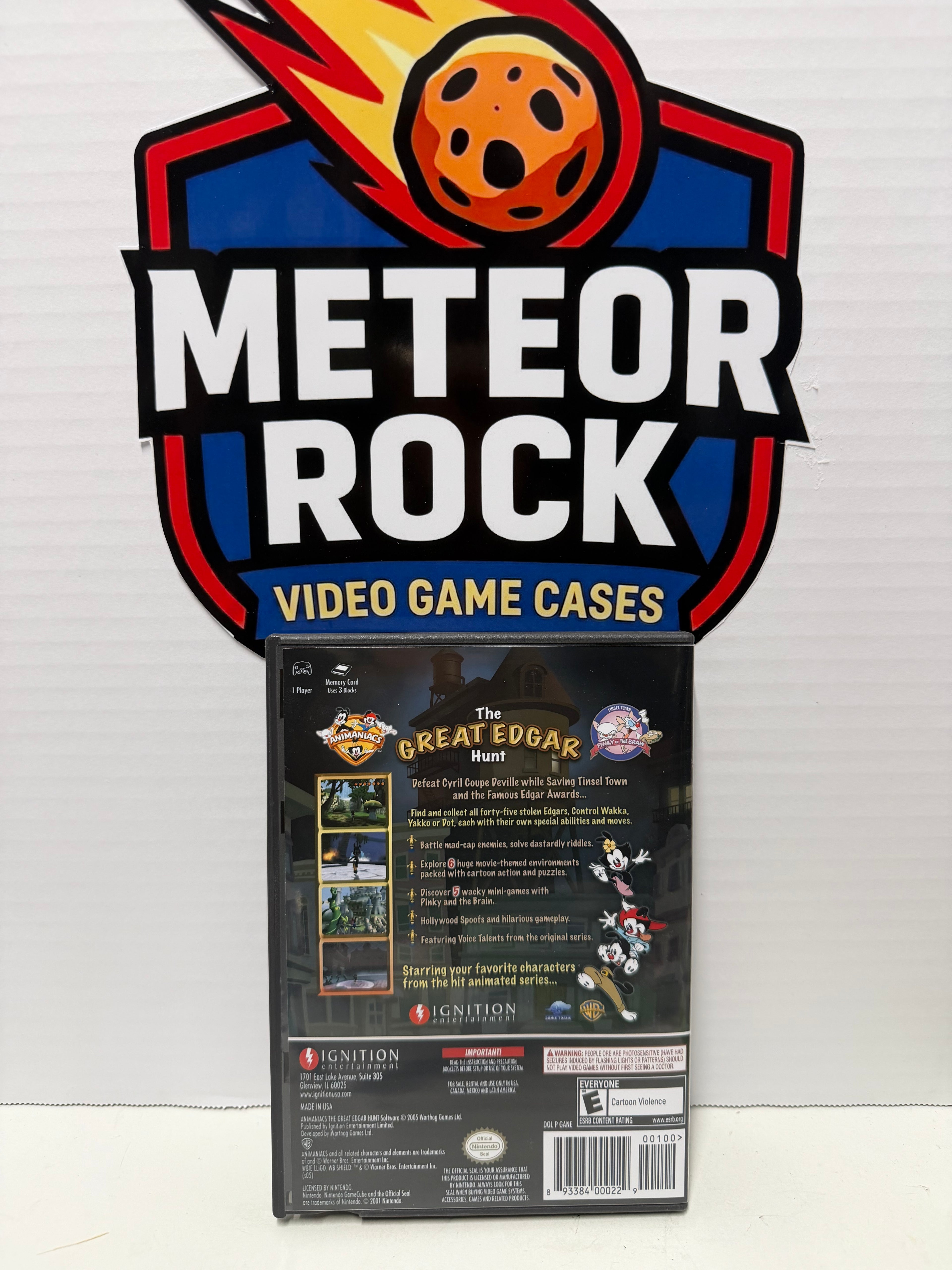 Animaniacs The Great Edgar Hunt GameCube case only